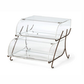 Rosseto Two-Tier Bakery Cases with Brass and Bronze Wire Stands